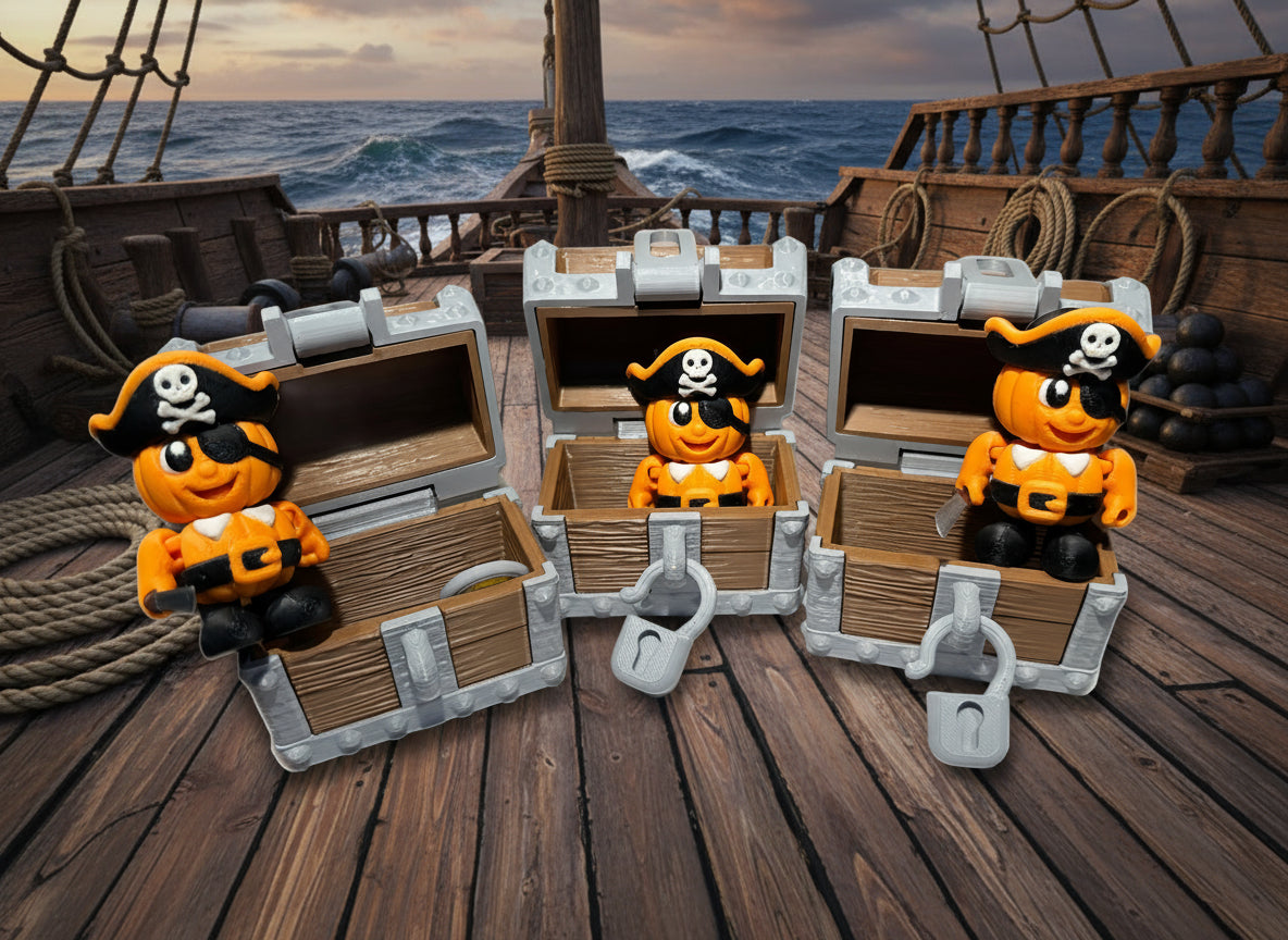 Pumpkin Pirate & Chest Set