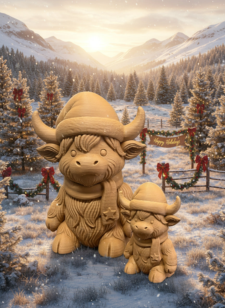Christmas Highland Cow